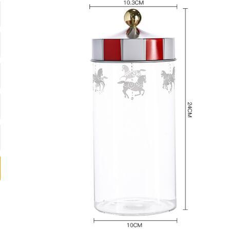 Glasopbevaringskrukker med slikstriber