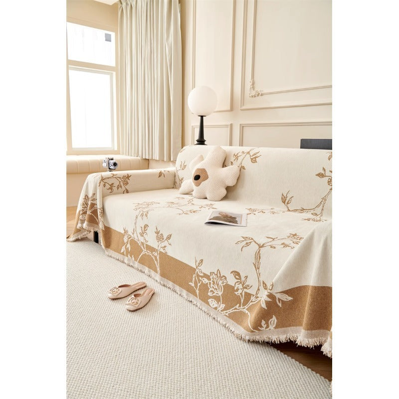 Ridsefast chenille sofabetræk