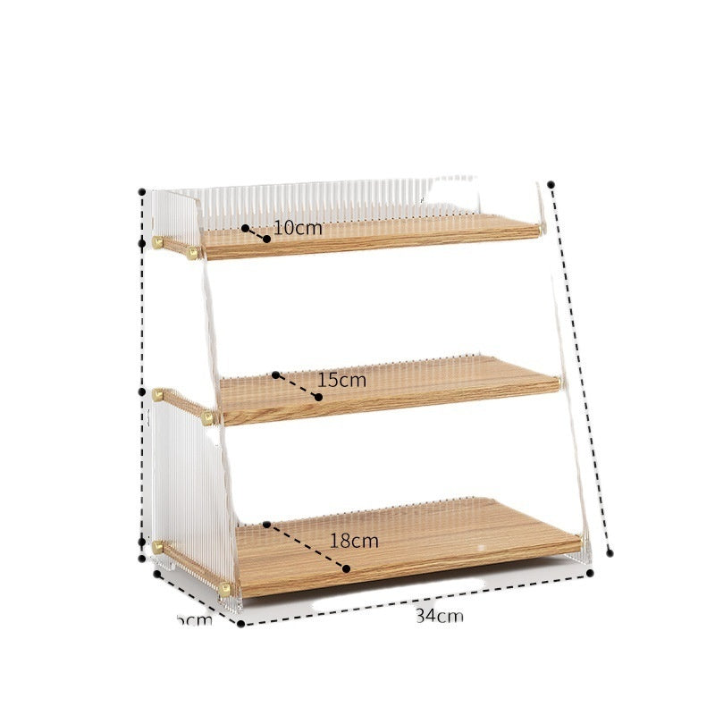 Skrivebordsskab i træ og akryl 