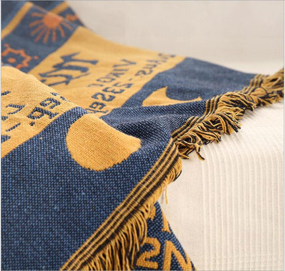 GeoWeave multifunktionelt sofatæppe i bomuld 