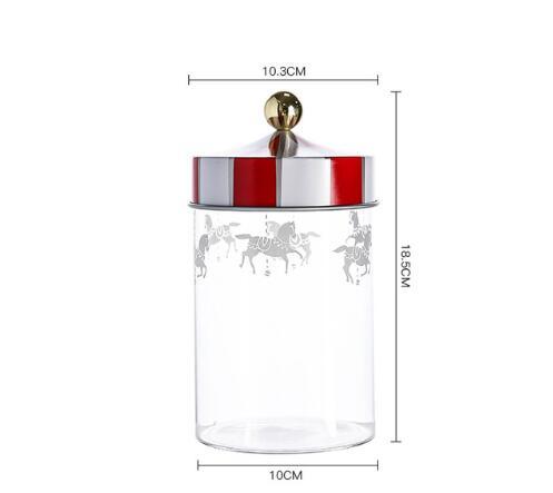 Glasopbevaringskrukker med slikstriber