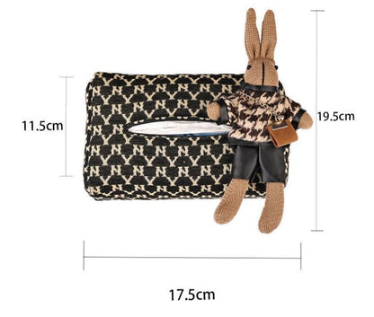 Plys kanin bil lommetørklædeæske