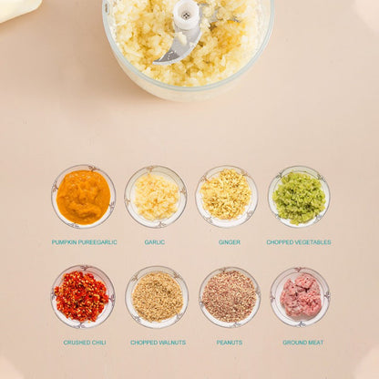 Elektrisk mini-hakker med 3 blade