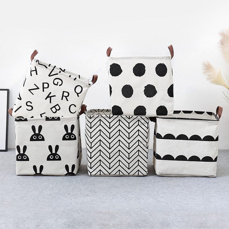 Sammenklappelig opbevaringsboks til tøj i bomuld og hør 