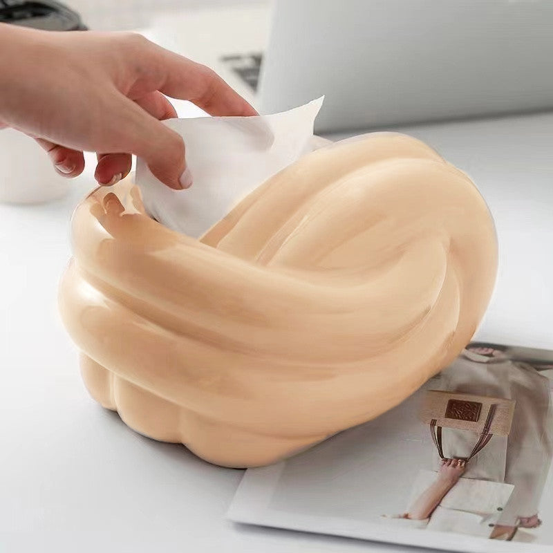 Keramisk vævsæske med uldkugle 