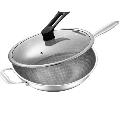 316 rustfrit stål dobbeltsidet bikageformet wok