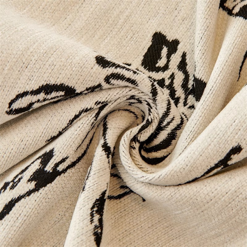 Ridsefast chenille sofabetræk