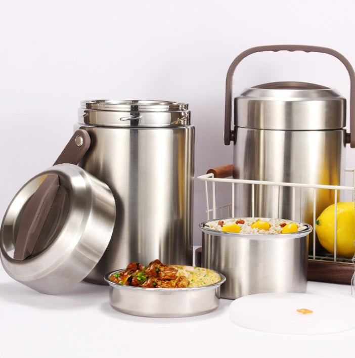 Trelags madkasse i rustfrit stål