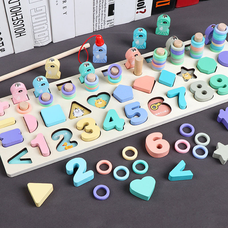 Træpuslespil med seks elementer i én klasse