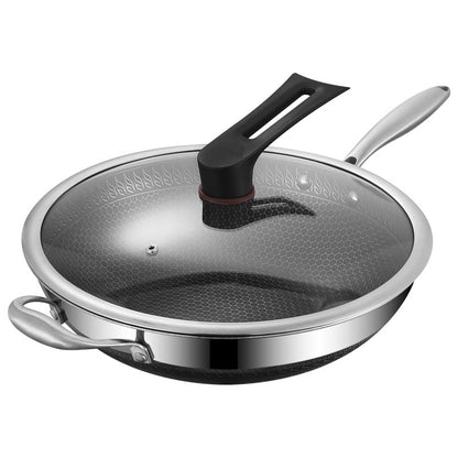 316 rustfrit stål dobbeltsidet bikageformet wok