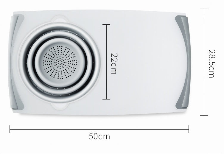 Smart 3-i-1 foldbart skærebræt med afløbskurv 