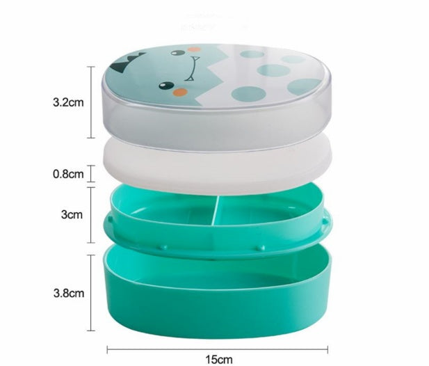 Mikrobølgeovnssikker madkasse med dobbelt lag