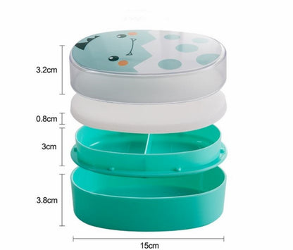 Mikrobølgeovnssikker madkasse med dobbelt lag