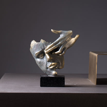 Minimalistisk ansigtsskulpturdekoration