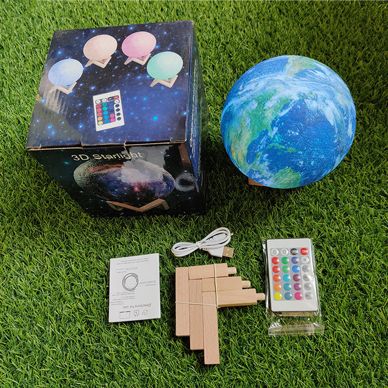 3D Jord- og Månelampe