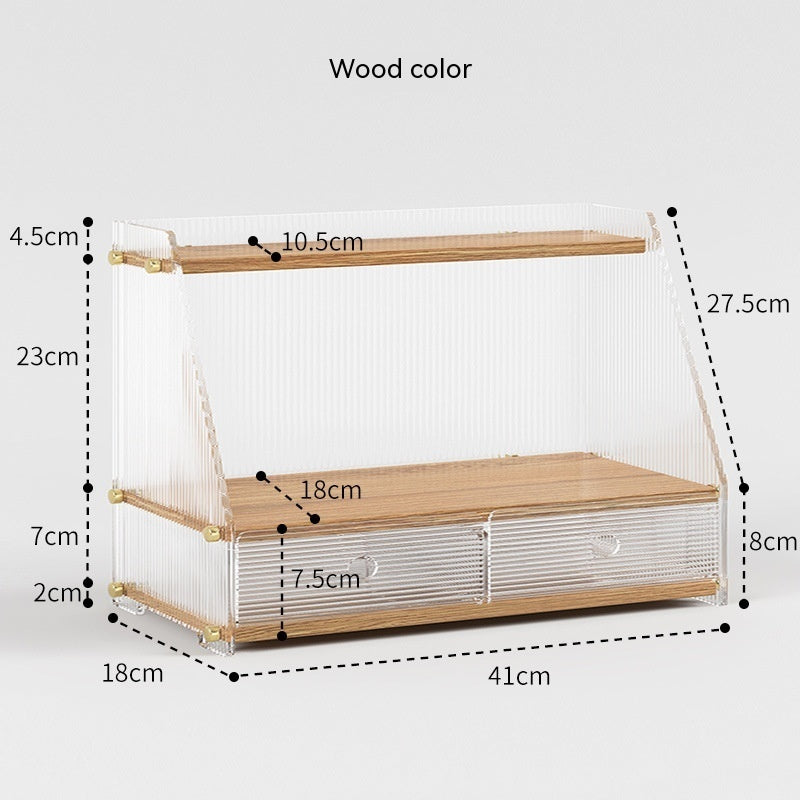 Skrivebordsskab i træ og akryl 