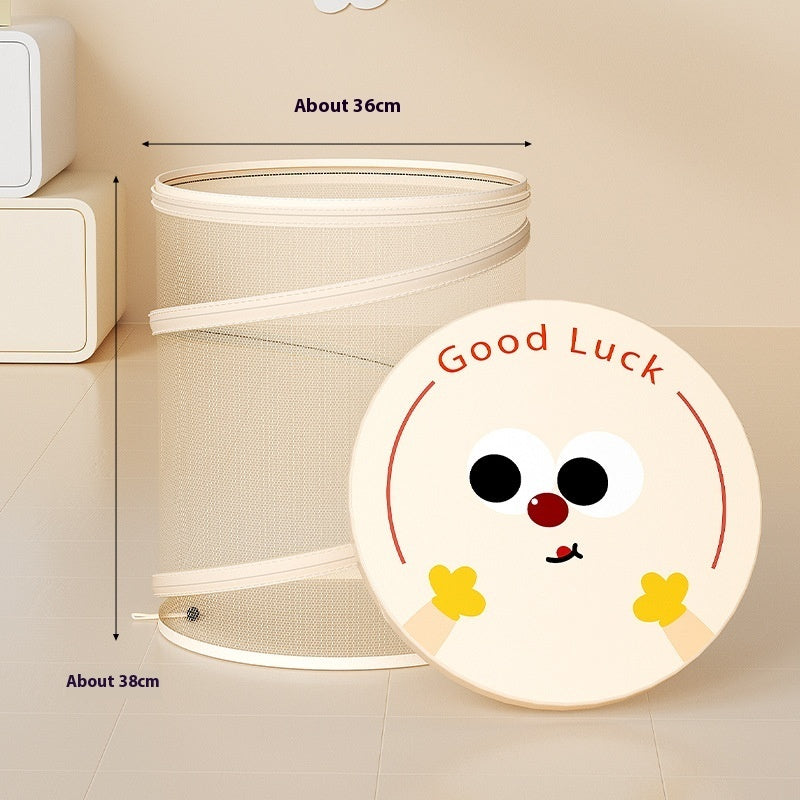 Sammenklappelig opbevaringskurv til legetøj og tøj med låg 