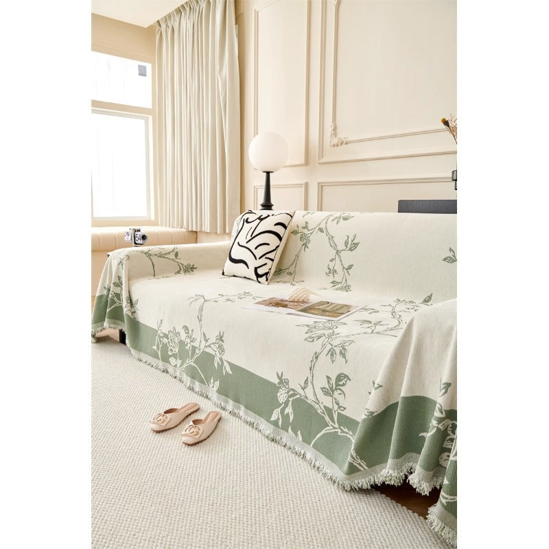 Ridsefast chenille sofabetræk