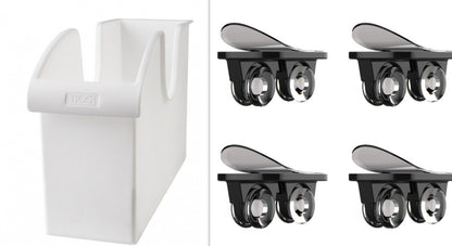 Køkkengrydelåg og opbevaringsboks med remskive