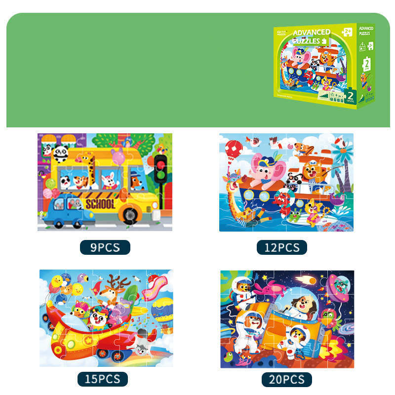 Avanceret træpædagogisk puslespilsæt