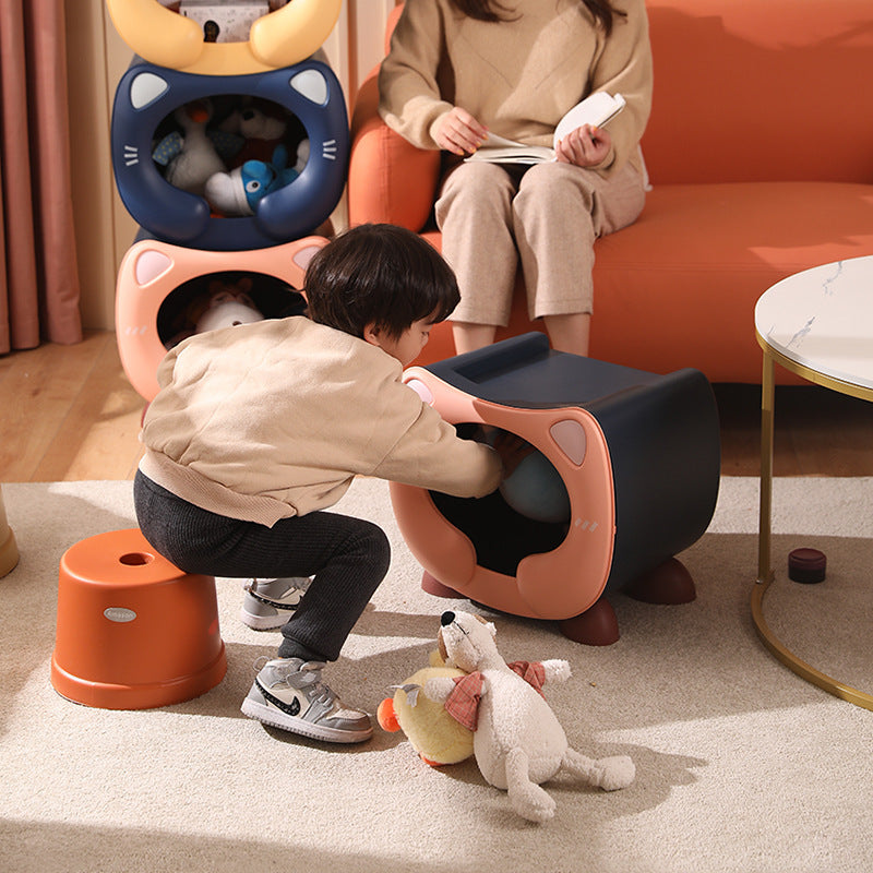 Opbevaringskasse til snacks og legetøj med kattetema til børn