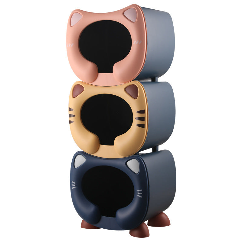 Opbevaringskasse til snacks og legetøj med kattetema til børn