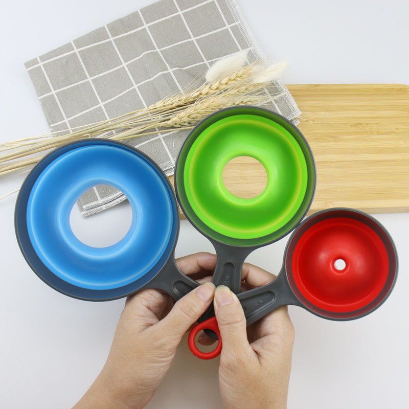 Sammenklappeligt plastiktragtsæt (3 dele)