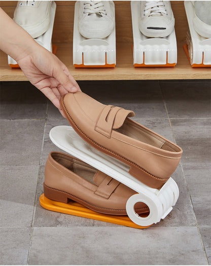 Dobbeltlags justerbar skoopbevaringsstativ