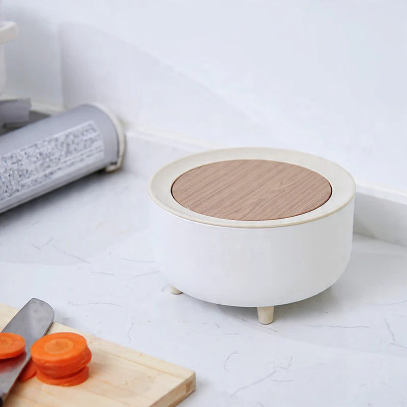 Mini skraldespand i træ til bordplader 