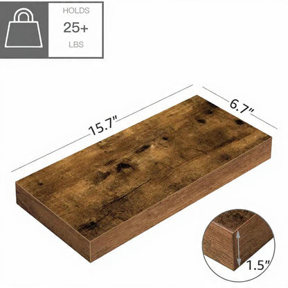 Træ svævende væghylde