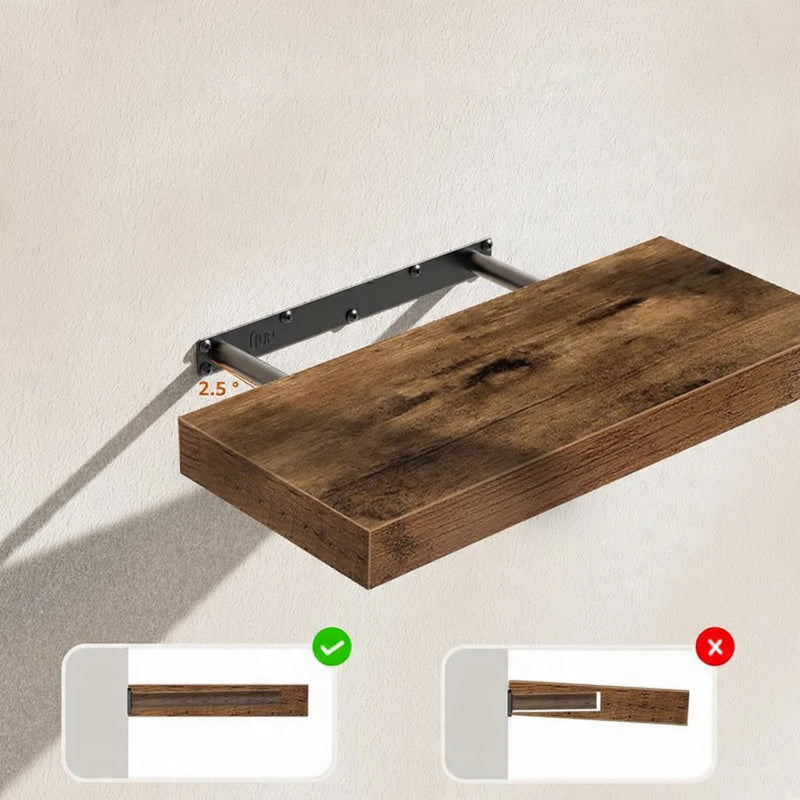 Træ svævende væghylde