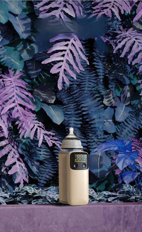 Bærbar flaskevarmer til babyer med isoleringsdæksel