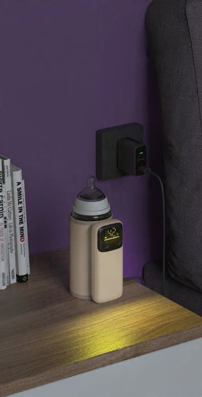 Bærbar flaskevarmer til babyer med isoleringsdæksel